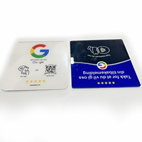Carte NFC étanche en acrylique ou PVC avec code QR et URL mobile pour avis Google, autocollant de table pour commande de restaurant