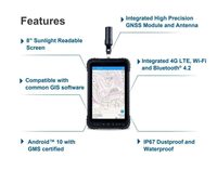 Tablette GNSS RTK Singularxyz T8 Pro pour cartographie géologique, tablette robuste de 8 pouces avec GNSS RTK, tablette GPS avec carte SIM