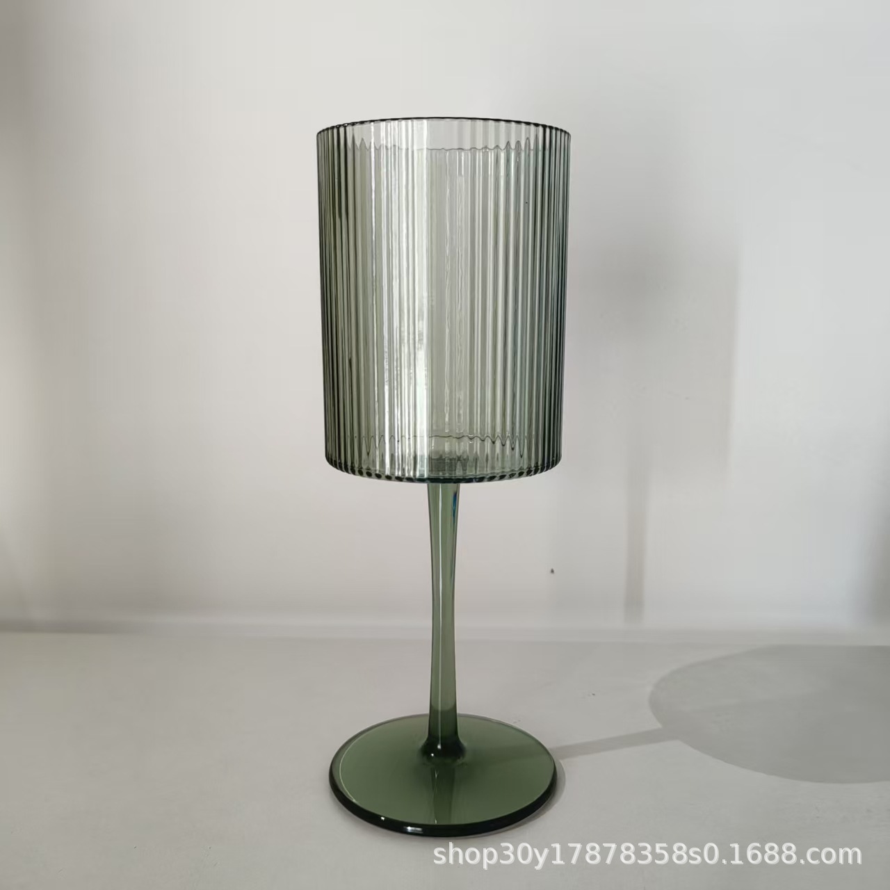 1321-vaso rayas verde 320ml