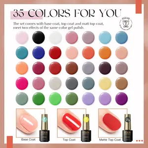 Rosalind thấp moq Chất lượng cao ngâm tắt lâu dài 38 cái Gel Nail Polish Set với cơ sở Glossy và Matte Top Coat cho tất cả các mùa