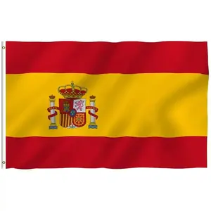 批发高品质定制不同国家数字印刷国旗3x5英尺西班牙国旗促销