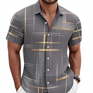 Camisa Casual de Popelina con Estampado Mediterráneo para Hombre, Estilo Old Money, Transpirable, para Vacaciones Costeras, Verano, Manga Corta, Talla XL - Product Image 2