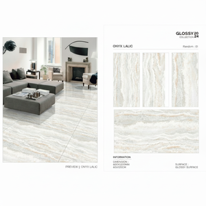 Azulejo brillante gris de porcelana Beige, suelo vitrificado Digital, diseño 600X1200, azulejo de suelo de porcelana de granito de cerámica para Baño - Product Image 1