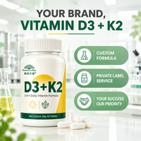 Capsules de Vitamine D3 K2 en Gélules Molles OEM ODM Marque Privée pour la Santé Osseuse, le Soutien Cardiaque et Immunitaire, et l'Absorption du Calcium Naturelle
