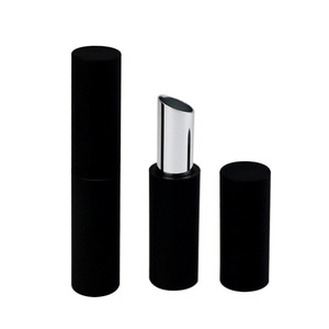 Tube de rouge à lèvres en aluminium, manchon magnétique rond, 3,1 g, matériau ABSAS noir, forme stick - Product Image 1