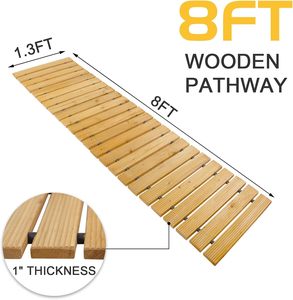 Camino de madera de 8 ', Realife Roll Out Pasarela de cedro de jardín resistente a la intemperie para exterior, patio, <span class=keywords><strong>Playa</strong></span> - Product Image 4
