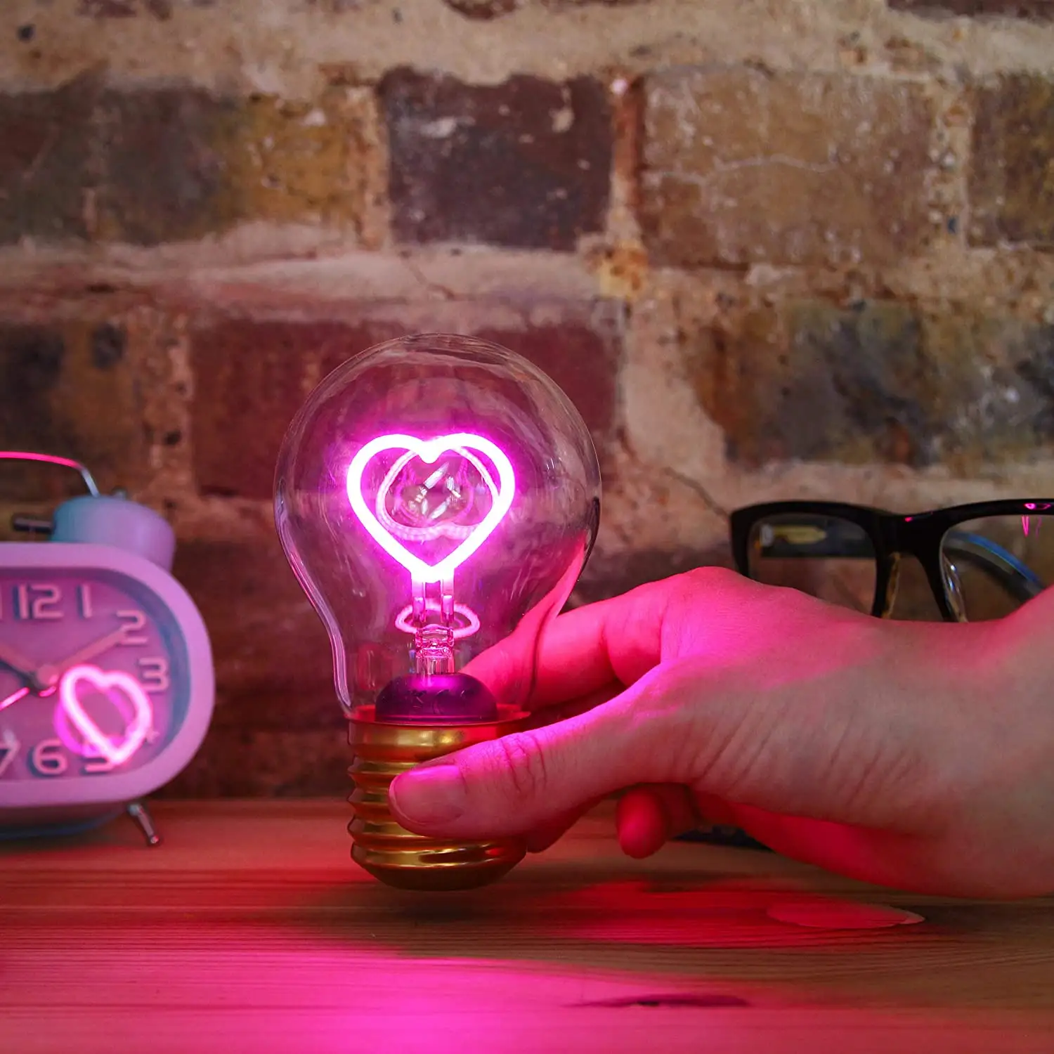 Holiday Gift Mood Lighting Battery Operated DIY Cartoon Custom Rainbow Heart Star E40 DC5V USB Rechargeable Led Filament Bulb
