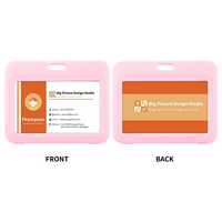 Protector de Tarjetas de Crédito Ligero para Oficina, Porta Tarjetas de Identificación para Trabajo, Protector de Tarjetas de Estudiante Transparente de Doble Cara