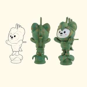 Pieza de juego en miniatura de resina de fundición personalizada de alta calidad, Base redonda, modelo de PVC y ABS, juguete de estilo de dibujos animados, tema Animal - Product Image 2