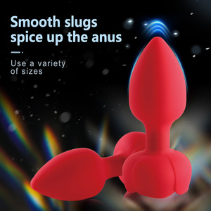 BANSEY Vente en gros de plug anal conique en silicone de 35 mm avec lumière, vibrateur anal rechargeable à 10 fréquences, produits pour adultes - Product Image 1