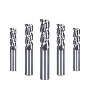 Weix karbida bubut akhir pabrik 3 Flute tinggi dipoles penggilingan pemotong untuk aluminium CNC mesin alat