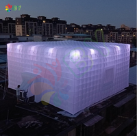 Tente gonflable imperméable de cube en lumière de LED pour le mariage commercial de partie d'exposition et les événements extérieurs pour annoncer des cabines de photo
