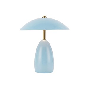 Light Blue Ceramic & Brass Mid-Century Modern Table Lamp | Fresh Stylish Lighting for Resort Hotel Guest Room & Living Area - Product Image 1