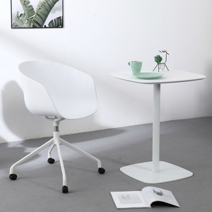 Sillas de Oficina Giratorias de Plástico Blanco, Estilo Nórdico Moderno y Sencillo, para Hogar u Oficina, con <span class=keywords><strong>Ruedas</strong></span>, Precio de Fábrica al por Mayor - Product Image 4