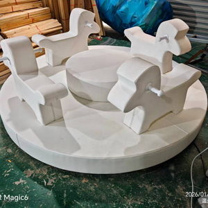 Carrusel de Lujo de 6 Pies, Blanco, para Interior/Exterior, Equipo de Juegos para Niños, Carrusel Giratorio, Juego Suave para Fiestas, Centro Comercial, Tiempo de Juego - Product Image 3