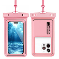 Pochette étanche pour téléphone IPX8 en PVC flottante pour la natation et la plage, grande taille, écran tactile transparent, sac étanche avec cordon