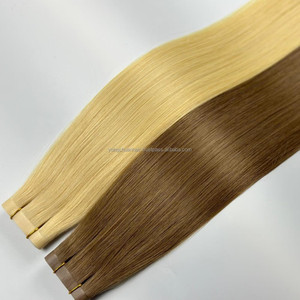 Extensiones de cabello humano virgen invisible de 24 pulgadas, técnica de cinta de estilo rizado ondulado natural de Vietnam - Product Image 2