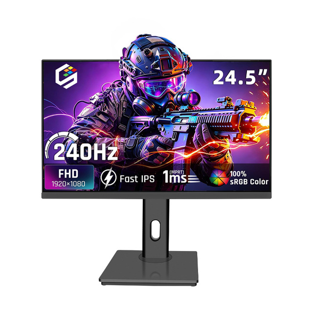 24.5 Inch FHD 1080P 240Hz Gaming Computer Monitor Fast IPS 100%sRGB 1MS  Adaptive Sync Support 75*75mm VESA Mount