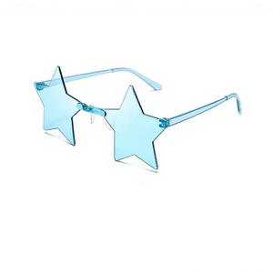 Lunettes de soleil ultra-fines sans monture, design étoile, couleur bonbon, pour femmes, fête, festival, colorées - Product Image 1