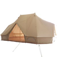 Tenda Bel Kaisar Kanvas Safari Tahan Air, Ukuran Besar Luar Ruangan Mewah 6*4M
