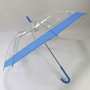 Parapluie droit classique BSCI ALT transparent semi-automatique à long manche, cadeaux promotionnels d'affaires - Product Image 4