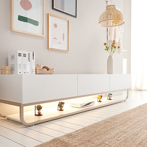 <span class=keywords><strong>Meuble</strong></span> <span class=keywords><strong>TV</strong></span> mural <span class=keywords><strong>suspendu</strong></span> de luxe léger, style moderne et épuré, idéal pour salon et petit appartement - Product Image 6