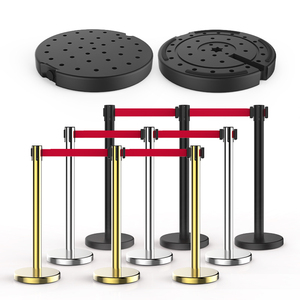 All'ingrosso coda in acciaio inossidabile palo barriera montanti per esterno segno di controllo della folla Stand barriere di traffico tubo nero - Product Image 4