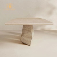 Table à manger en travertin de luxe, table longue de haute qualité, ensemble de table de restaurant pour la maison, cantine