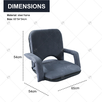Chaise de sol pliable d'intérieur/extérieur avec dossier réglable sans pieds pour le jeu, la lecture et la télévision au sol