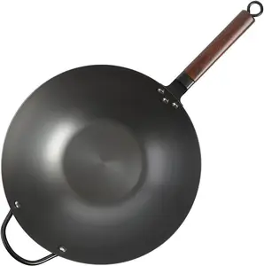 Carbon Steel Pre-seasoned Nonstick Cooking Wok Fry Pan Breakfast Frying Pan