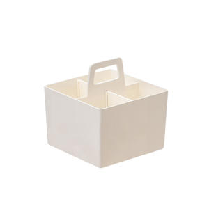 Boîte de rangement de bureau carrée, organisateur portable 4 en 1, rangement de cosmétiques pour chambre à coucher, dortoir, bureau, organisateurs de maquillage - Product Image 1