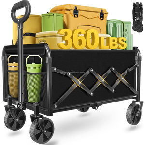Carrito Plegable Resistente de Color Negro y Rojo, Ajustable, para Exteriores, Camping, Playa y Picnic - Product Image 6