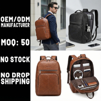 Sac à dos professionnel pour ordinateur portable en similicuir texturé autruche 17 pouces pour hommes Fabricant OEM sur mesure