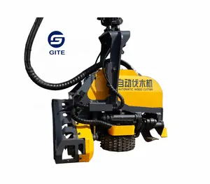 Forest harvester wood cutting head for excavator attachment harvester