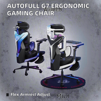 AutoFull G7 Accoudoirs à 360 ° Inclinable à 140 ° Support lombaire dynamique à 3 zones CloudTech Mesh Ergonomique Bureau Jeu Extensible Pliable