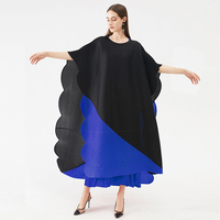 Nouveautés - Vêtements de luxe pour femmes 2021 - Robe en deux pièces à plis, patchwork, couleur unie, ceinture, taille plus, pour femmes