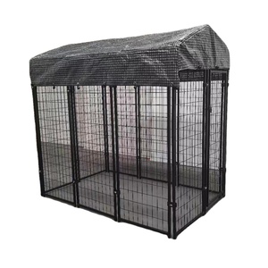 Ventes d'usine Cage antiparasitaire pour chenils de chien en treillis métallique soudé extérieur lourd de couleur noire - Product Image 1