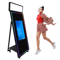 Miroir Photo Magique Portable 65 Pouces à Écran Tactile Ultra Fin avec Cadre Métallique pour Location Commerciale – Fort Profit