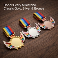 Médaille personnalisée 3D vierge en gros fabriquée en Chine, badge de récompense pour enfants, prix sportif de course, médaille personnalisée pour toute compétition OEM ODM