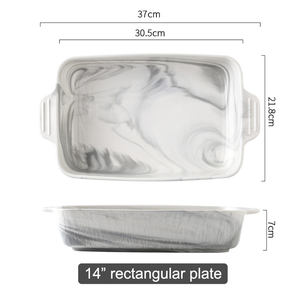 Wholese piring panggang keramik ramah lingkungan, porselen Relief besar 14 inci dengan telinga ganda untuk Oven - Product Image 5