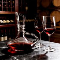 Carafe en cristal soufflée à la main sur mesure – Style rétro, design industriel de luxe léger pour restaurants/bars haut de gamme