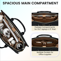 Sac fourre-tout matelassé LOVEVOOK de haute qualité pour le travail, sacoche pour ordinateur portable 15,6-17 pouces, léger, pour enseignantes, infirmières, femmes