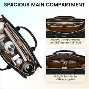 LOVEVOOK Bolso Tote Acolchado de Alta Calidad para el Trabajo, Maletín para Computadora de 15.6 y 17 Pulgadas, Ligero, para Maestras, Enfermeras y Mujeres - Product Image 3