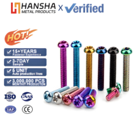 Sekrup Mesin Kepala Bulat Bintang Titanium Anodized Warna Kelas 10 Grade 5, Pengencang Presisi Kustom, Produsen OEM