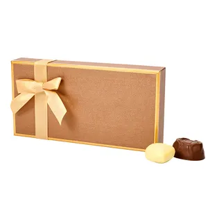 Caixa de presente reciclável para chocolate, embalagem universal com 8 contagens, novo design, para doces e chocolate, caixas rígidas para uso alimentar