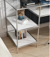 Bureau minimaliste multifonction en acier inoxydable, table d'écriture et de maquillage pour l'étude et le salon