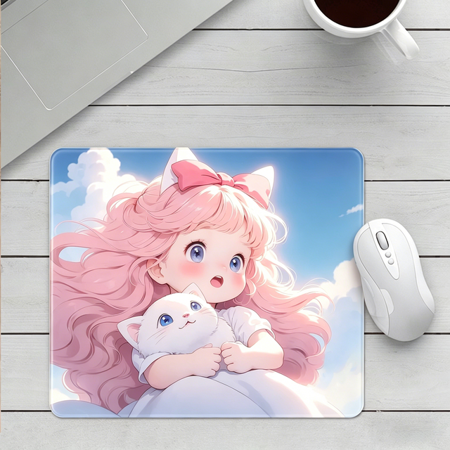 Customized Anime Cartoon Gaming Etched Glass Mouse Pad-DIY Logo Customization Square Shape 400x450mm E-sports Office Use