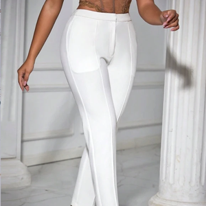 Leggings de Cuero de Cintura Alta para Mujer D&M, Pantalones Elásticos de Moda Otoñal, Decoración con Logotipo de Pies Pequeños, Frente Plano de Dos Piezas para Chica - Product Image 1