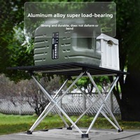 Table pliante d'extérieur légère et portable en alliage d'aluminium épaissi, petite table de camping pour stand ou vente ambulante