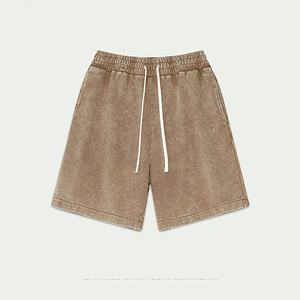 Shorts Athlétiques Décontractés Unisexe en Coton Pur 260g Légers, Effet Délavé, Imprimé Numérique Personnalisé, Logo Flocon de Neige Rétro, 5 Pouces - Product Image 4
